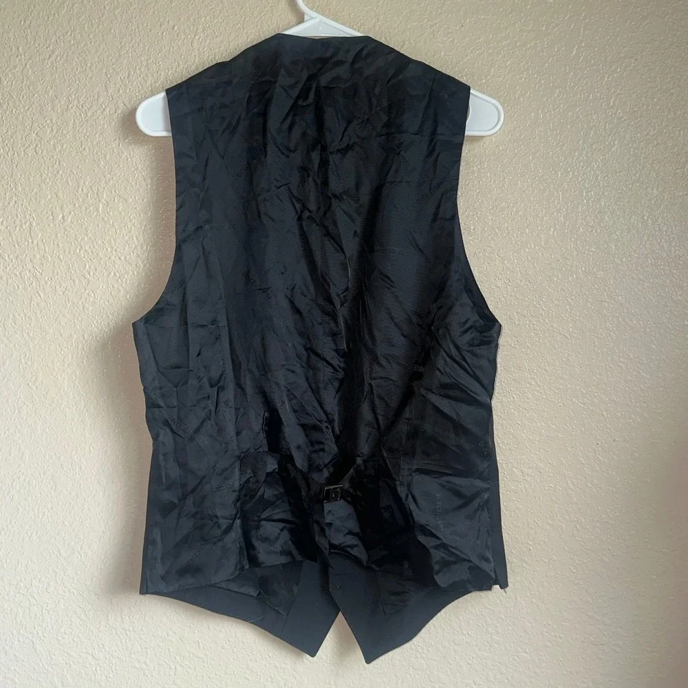 Dolce & Gabbana Staff Black Formal Waistcoat‎ Vest Adjustable Cinch Men 17.5x25